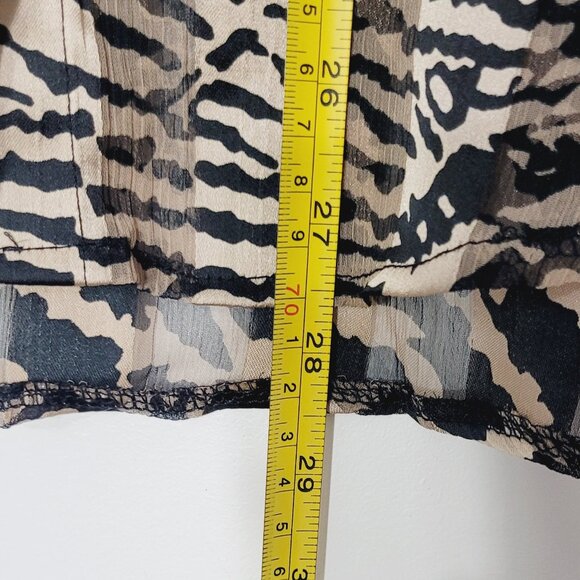 Tango Mango Women's Black & Tan Leopard Print Collared Button Down Shirt Size XS - Picture 9 of 11